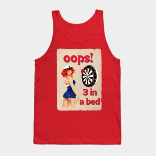 oops 3 in a bed vintage pinup girl darts Tank Top